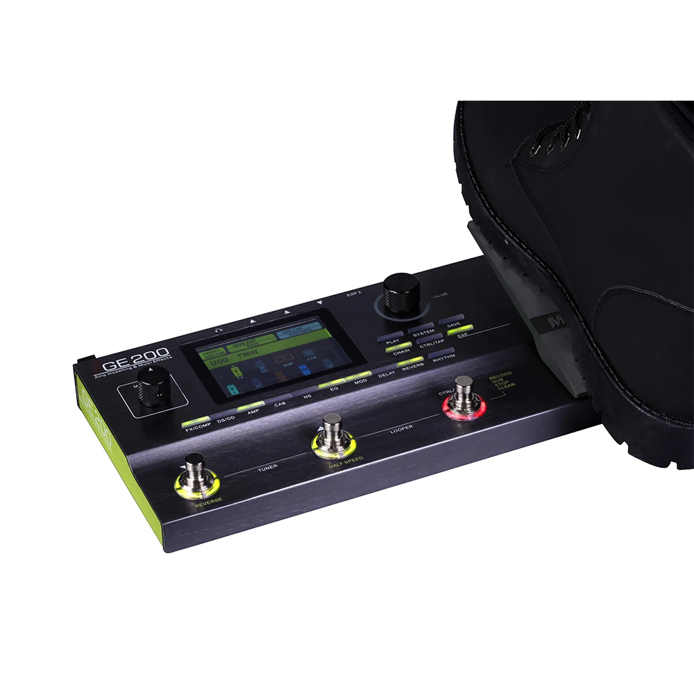 MOOER GE200 Guitar Pedal Amp Modelling & Multi Effects Pedal 55 Amplifier Models 70 Effects 52s Looper 40 Drum Patterns