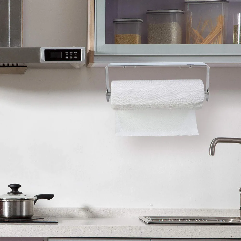 

Paper towel rack self-adhesive kitchen cabinet wall-mounted wall-mounted bathroom napkin rack storage rack bathroom rack *D