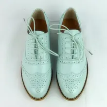 Обувь ручной работы из натуральной кожи на плоской подошве; цвет розовый, небесно-голубой; винтажные тонкие туфли на плоской подошве; Туфли-оксфорды из воловьей кожи с перфорацией; женская обувь; zapatos mujer