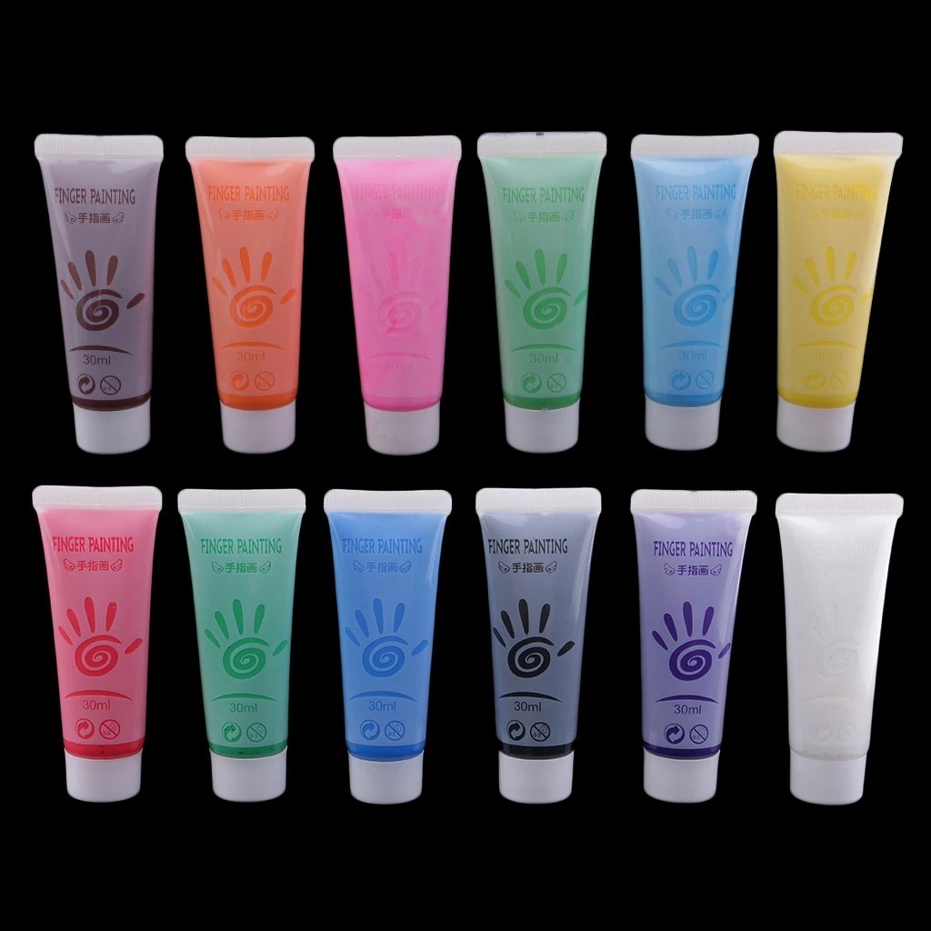 12 Pieces Finger Painting Paints for Boys Girls Kids Children Party Painting Toys Games Supplies