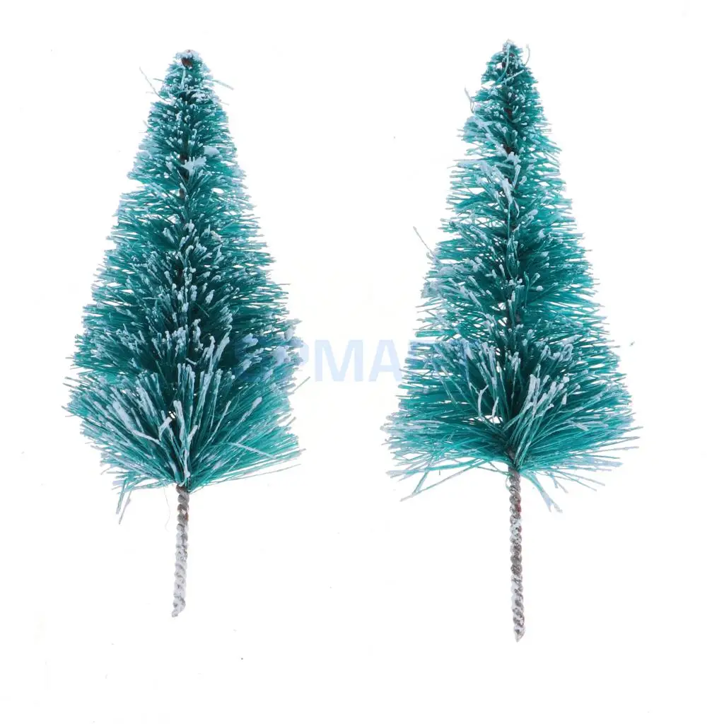 20pcs Set 6.5cm Iron Wire Christmas Tree Model for Dolls House Xmas Decor Colorful Life Scenes Kids Birthday Gift
