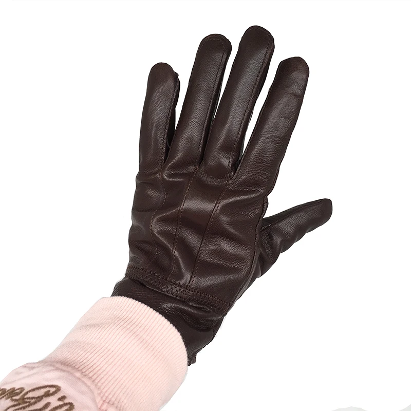 Gloves Russian winter gloves warm Fashion Women Woolen Real Leather Wool Fur Girl's Sheepskin Gloves Quality Lady Gloves N24