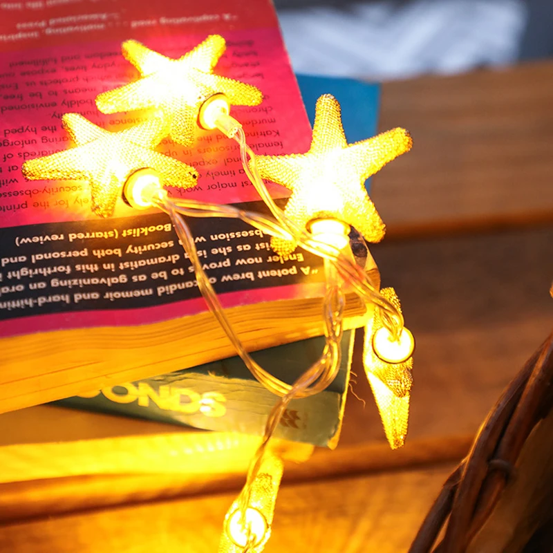 Ds20EUSeaStarMetal string light holiday fairy lamp (4)