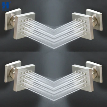 

Hongdec 4 PCS Brass Square shower Body Massage Spray Jet set Brushed Nickel