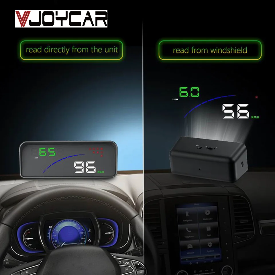 VJOYCAR OBD2 дисплей на голову P9 Hud Дисплей лобовое стекло автомобиля скоростной