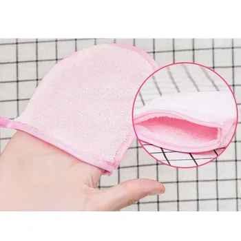 

1Pc New Reusable Microfiber Facial Cloth Face Towel Makeup Remover Cleansing Glove Tool Rose Pink 11.9x3.5cm