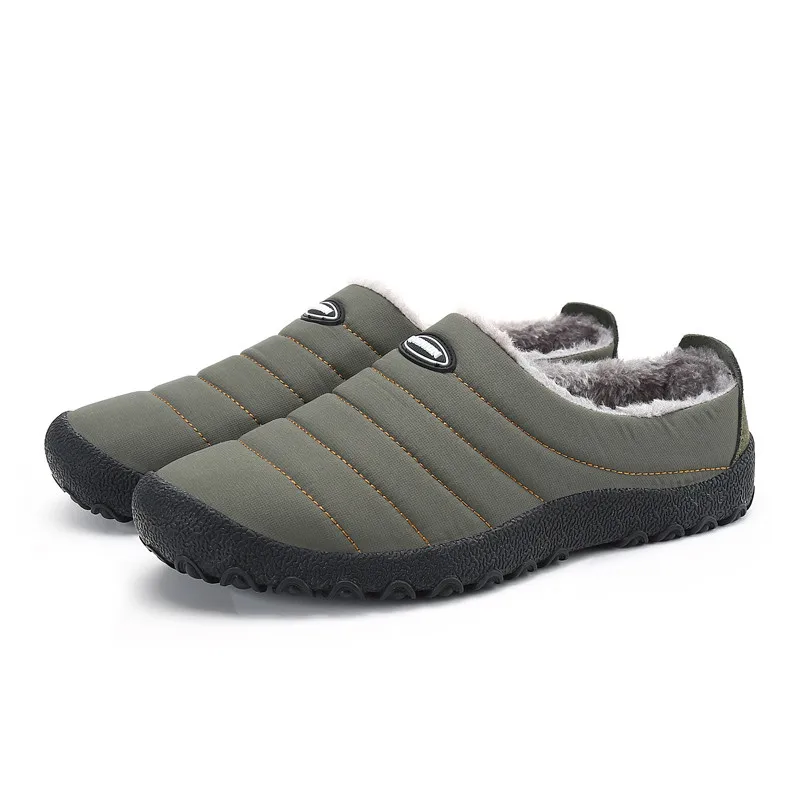 Зимняя мужская обувь Плюшевые мужские тапочки флисовые теплые меховые