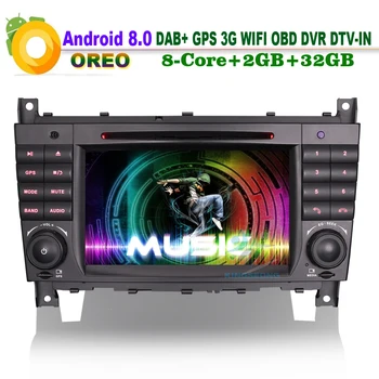 

Android 8.0 DAB+ Radio WiFi 3G CD BT Head Unit DTV-IN RDS DVD OBD Car GPS Navigation FOR Mercedes benz CLK Class W209 CLC W203