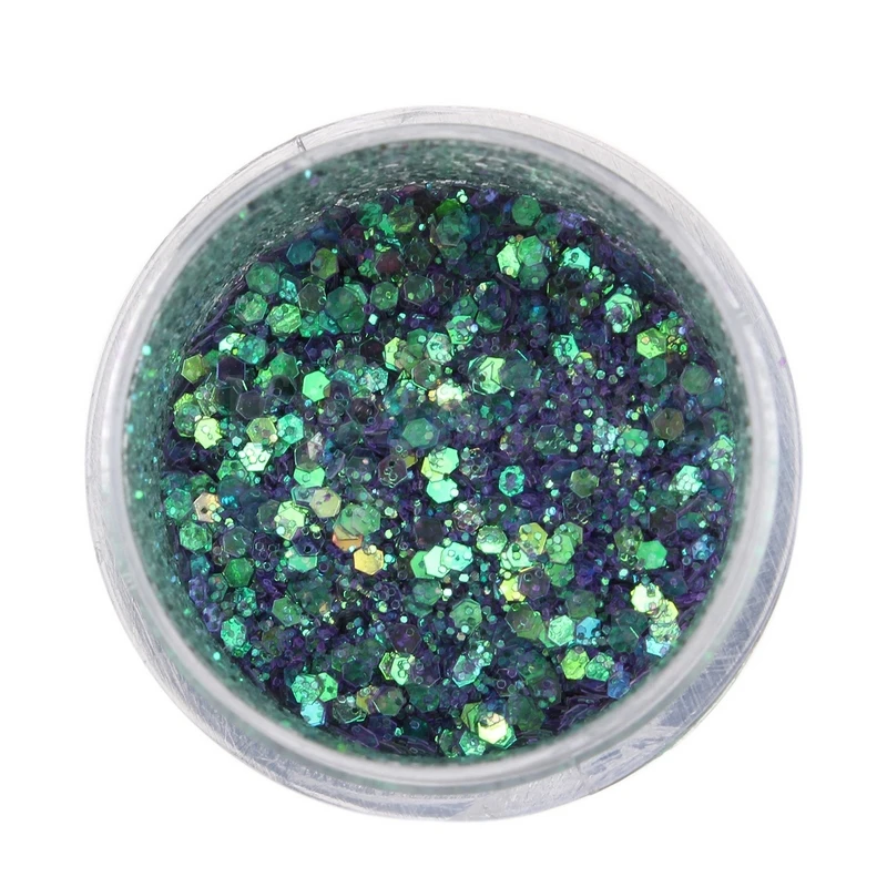 10ml Wholesale 4 Colors Nail Art chunky Glitter Bling Bling Mermaid Holographic Glitter Chunky Mix Flake Nail Art Face Eye Body
