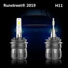 Runstreet регулируемый угол луча 6000K Белый H8 H9 H11 H16 5202 9005 9006 светодиодный автомобильный головной светильник, автомобильный противотуманный светильник