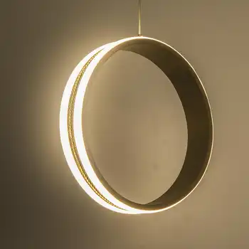 Gold Lustre Led Crystal Chandelier Lights Circle Rings Ceiling