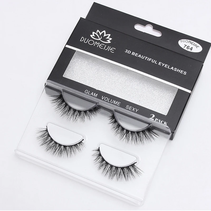 

2Pairs 3D Handmade Natural Long Eyelashes Cross Soft Eye Lash Extension Stereoscopic Curl Imported fibril False Eyelashes
