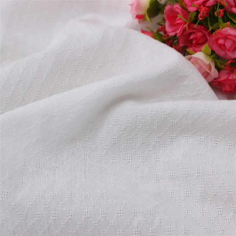 Cotton White Fabric Jacquard Fabric Summer Dress Shirt Skirt Fabric