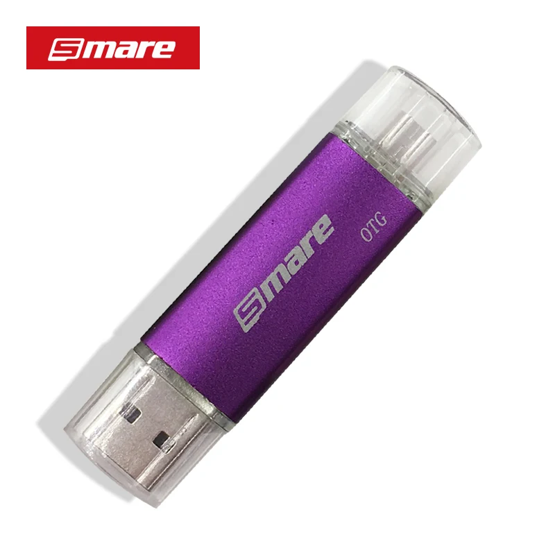 Флеш-накопитель Smare otg USB флэш-накопитель смартфон 16gb32 GB/64 GB/128 GB флеш-накопитель флеш-диск USB 2,0 для смартфона - Цвет: Фиолетовый