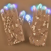 Мигающий светодиодный светильник, Волшебные Вечерние перчатки для танцев, светильник для пальцев, варежки, вечерние и вечерние принадлежности, Прямая поставка, 1 пара