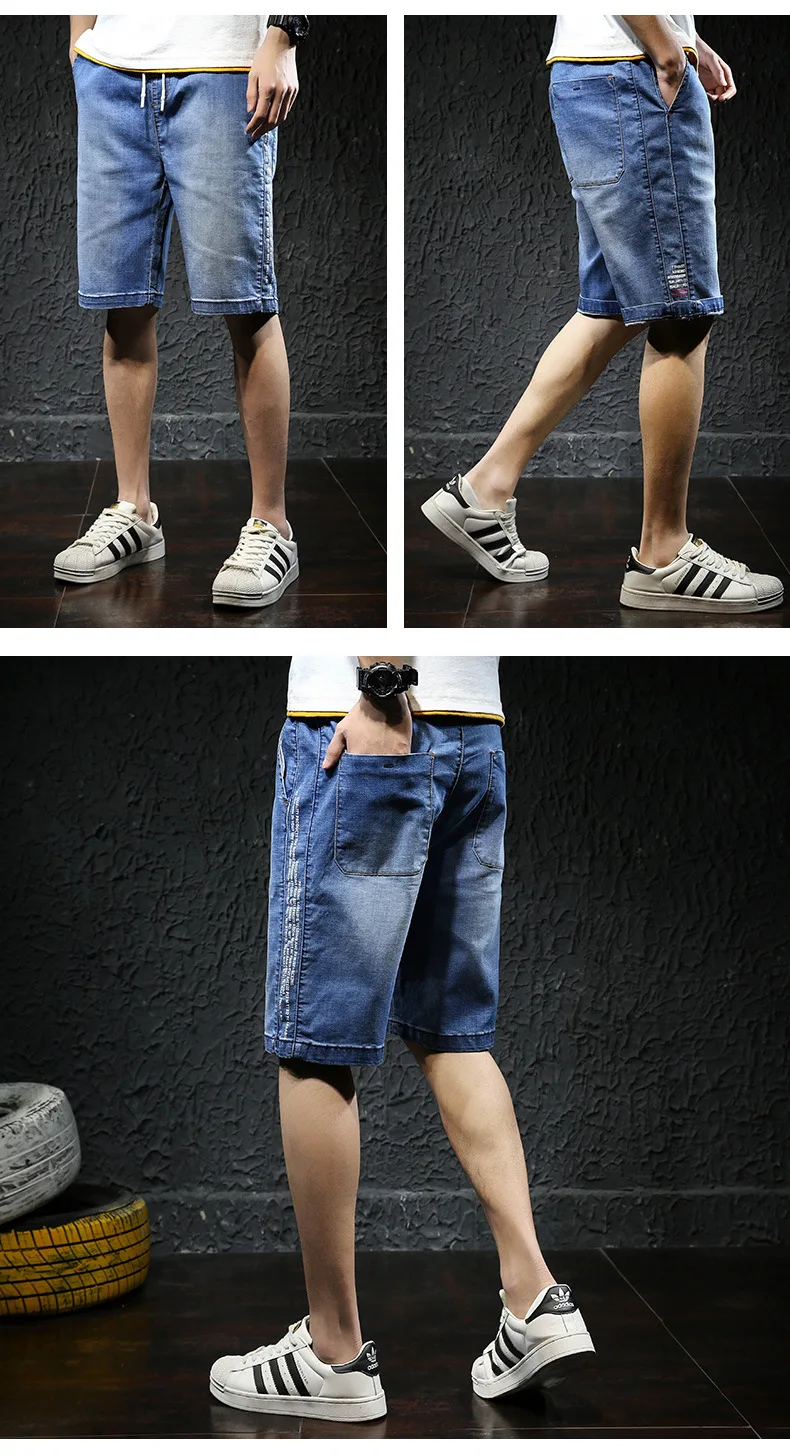 2019 Дизайнерские летние новые мужские Стрейчевые короткие джинсы модные повседневные облегающие Высококачественные эластичные джинсовые