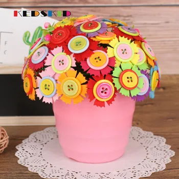 

DIY 3D handmade foam flowerpot decoration kids child craft toy multicolor flowerpot educational toys Complete accessories