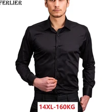 Осень плюс большие размеры 7XL 8XL 9XL 10XL мужские хлопковые рубашки с длинным рукавом большие 11XL 12XL13XL 14XL формальная рубашка Бизнес Свадьба