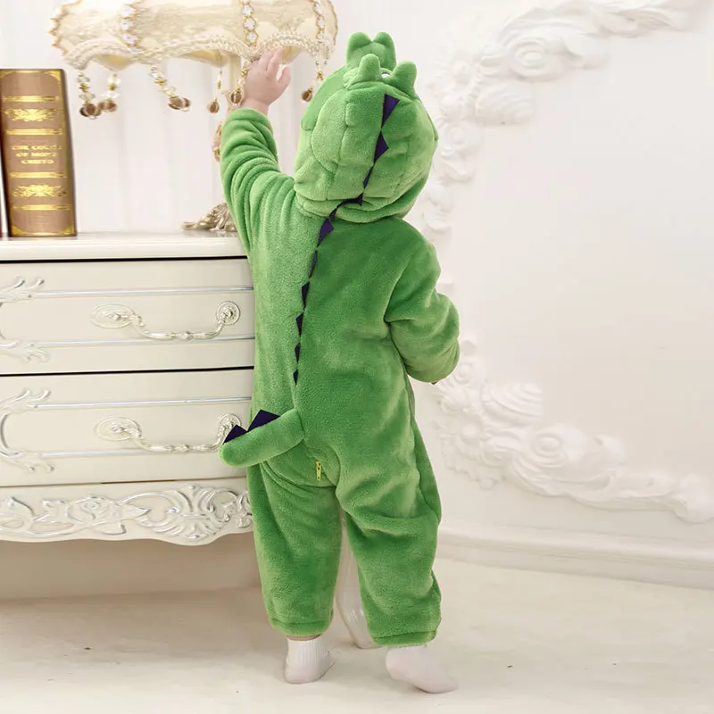 de franela pijamas de Halloween navidad otoño del Hoodie del dinosaurio animales niños mamelucos Onesie pijamas|costume tutuscostume maid - AliExpress