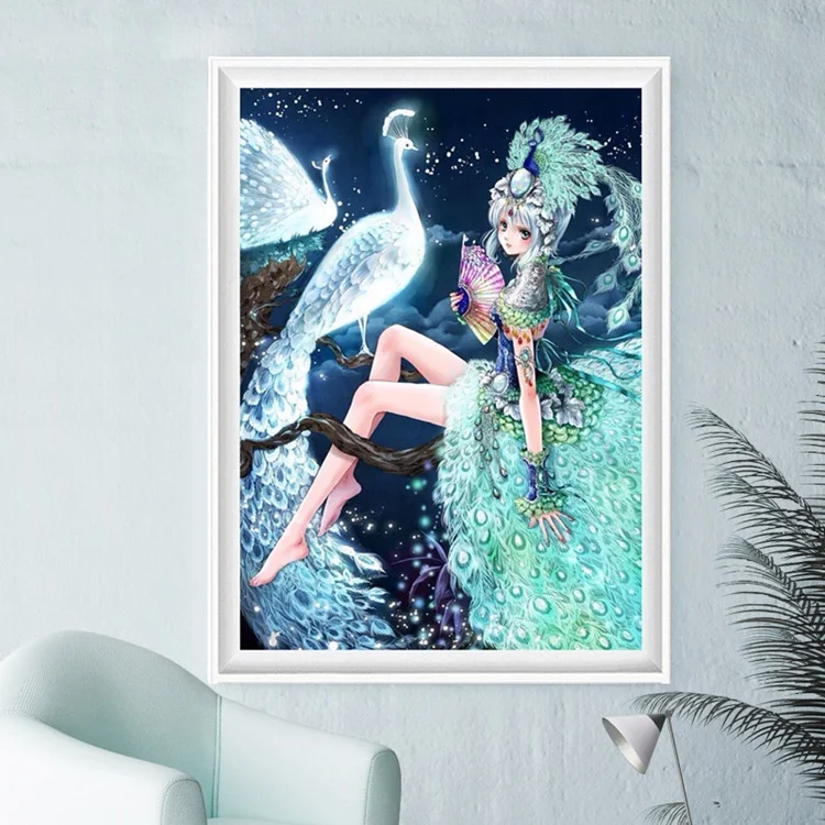 

Full Square Diamond Painting Cartoon Peacock Fairy Fantasy 5D DIY Embroidery Cross Stitch Mosaic Home Decoration