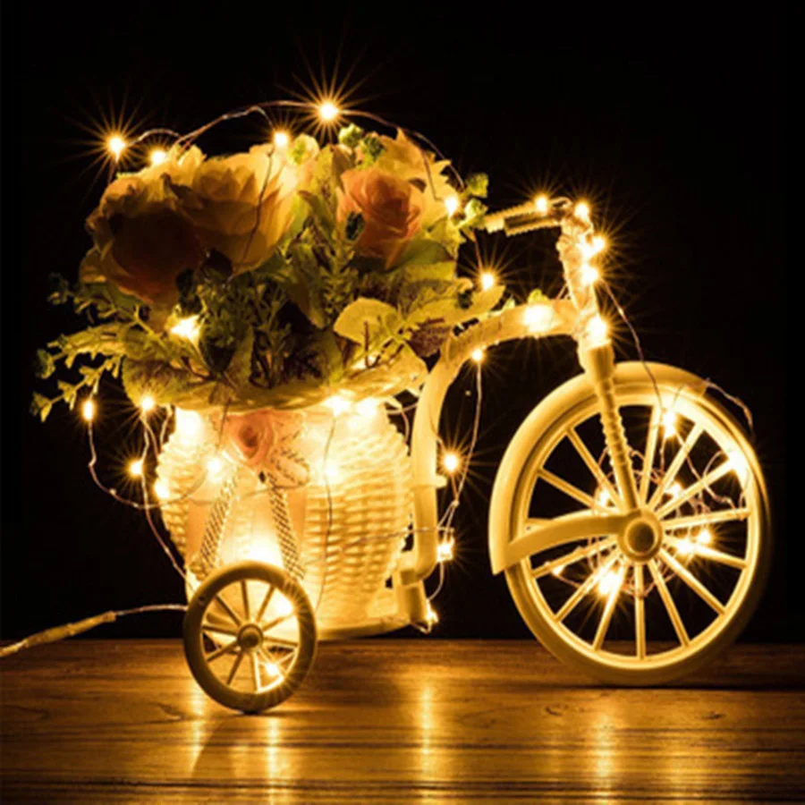 10/20/30 LED CR2032 Button Battery Type Holiday Copper Wire LED String Light Christmas Lights Indoor Bedroom Decor Lights HG-39