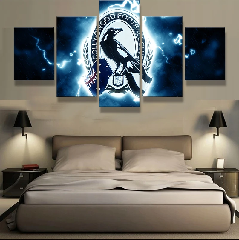 

Wall Canvas Art Print Painting Poster 5 Panel Football Sport Club Modular Picture For Home Decoration Painting Kids Room
