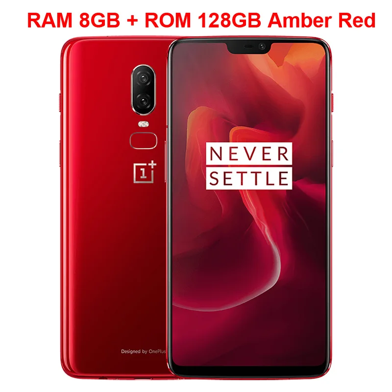 OnePlus 6 мобильный телефон 6,28 дюймов ОЗУ 8 Гб ПЗУ 128 ГБ Восьмиядерный процессор Snapdragon 845 Android 8,1 двойная камера NFC водонепроницаемый смартфон - Цвет: Amber Red 8 128