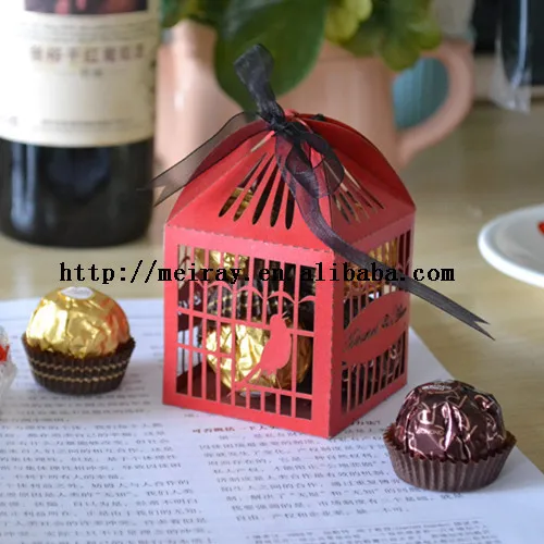 Paper Love Birds Cage Red Wedding Candy Bar Bo For Guests Paper Love Birds Cage Red Wedding Candy Bar Bo For Guests Door Gift Box
