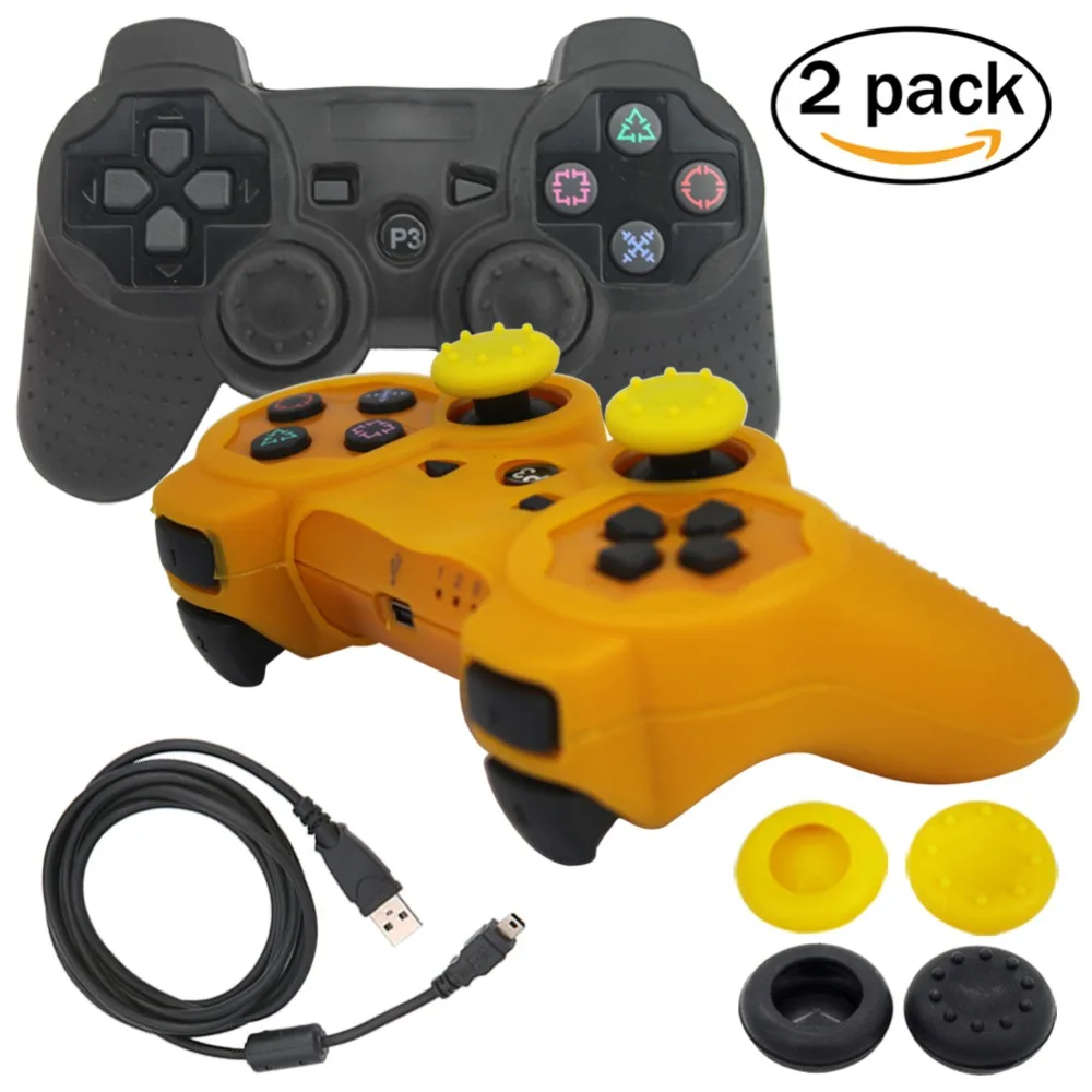 Blueloong 2 шт. черный и золотой цвет беспроводной Bluetooth Джойстик Геймпад для Playstation 3 PS3 контроллер