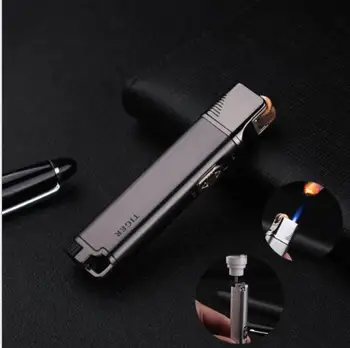 

Metal Flint grinding Wheel High Temperature Direct Punching Blue Flame Inflatable Windproof Lighter Ultra-thin Fixed Gun fire