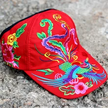Национальный Ветер вышивка Феникс цветы бейсбольная бейсболка с возможностью регулировки размера шляпы для женщин 118