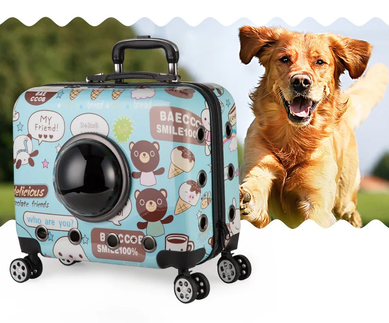 Маленький багаж для животных на колесиках для собак, кошек, дорожная тележка для сумки, сумки для собак, коляска, багаж