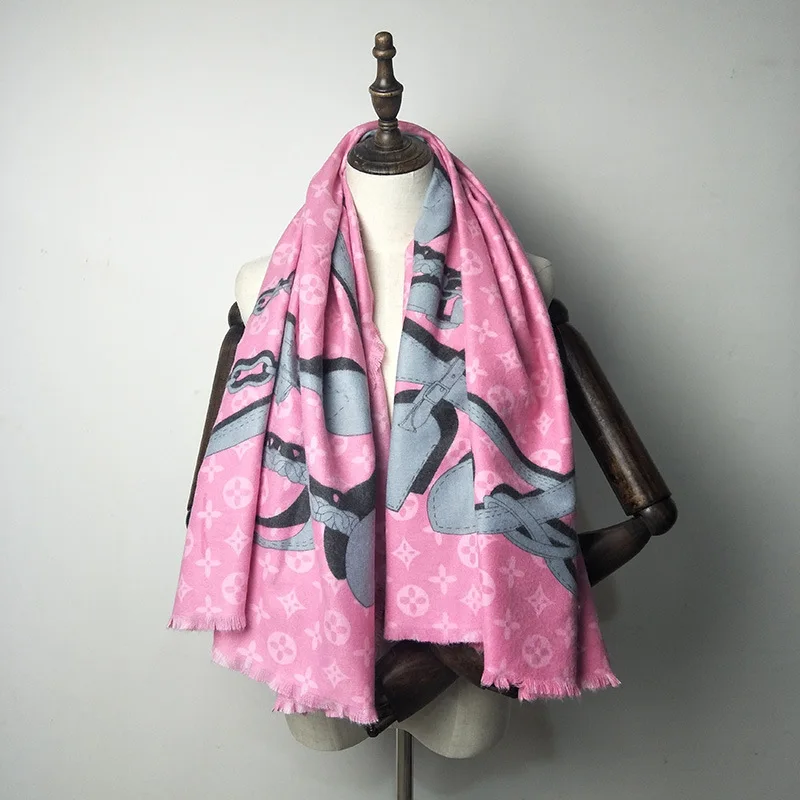 Теплые зимние деньги 130 кашемировый шарф женщина, чтобы смотреть на вещи быстро холодной и теплой будет платок шаль - Цвет: Cool rose powder