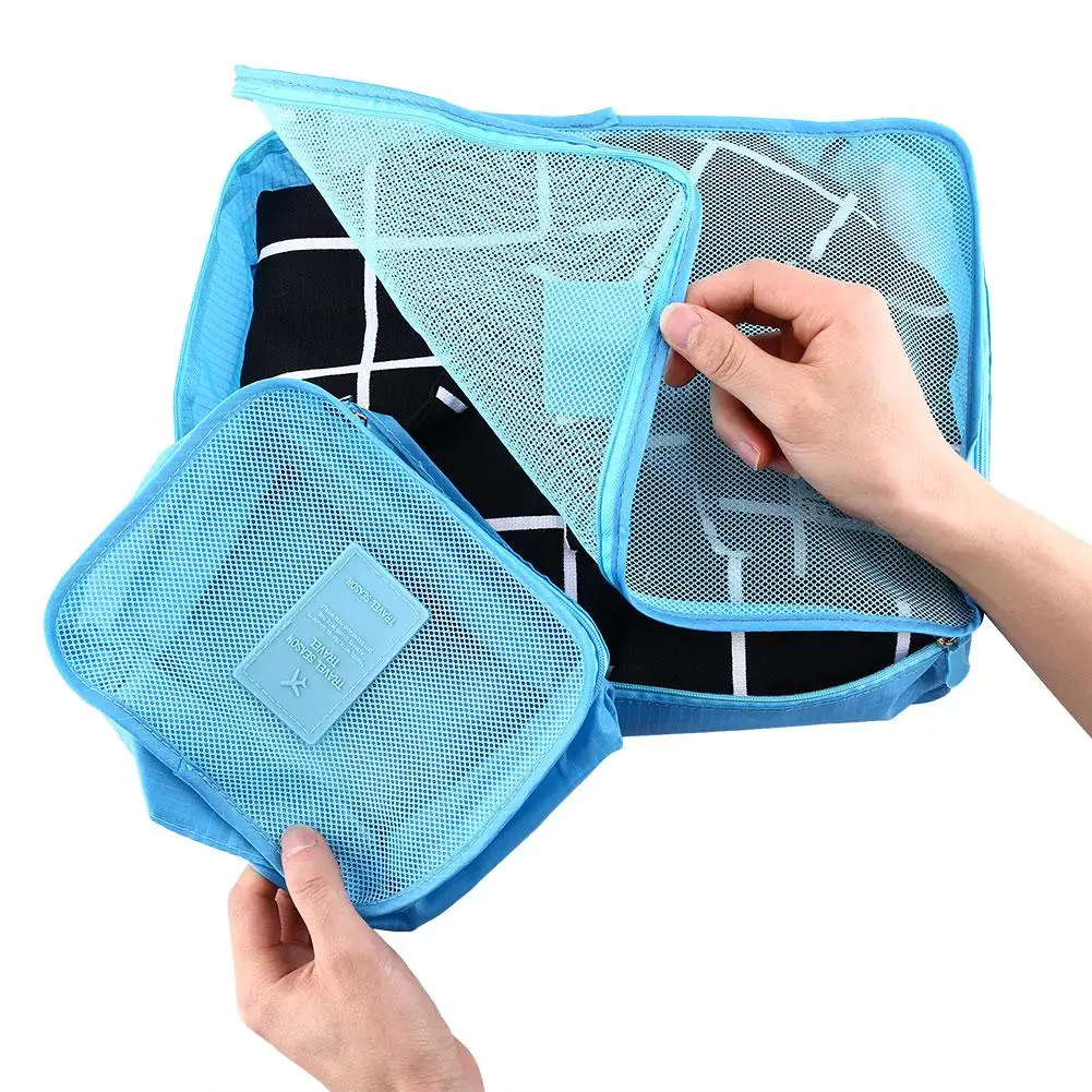 6Pcs Clothes Storage Bags Set Packing Cube Travel Home Organizer 7Color