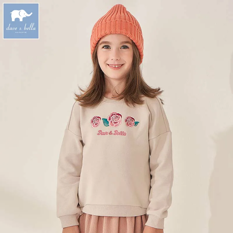 

DBK8094 dave bella kids girl 5Y-13Y t-shirt children boutique long sleeve tops baby lovely clothes kids fashion tees