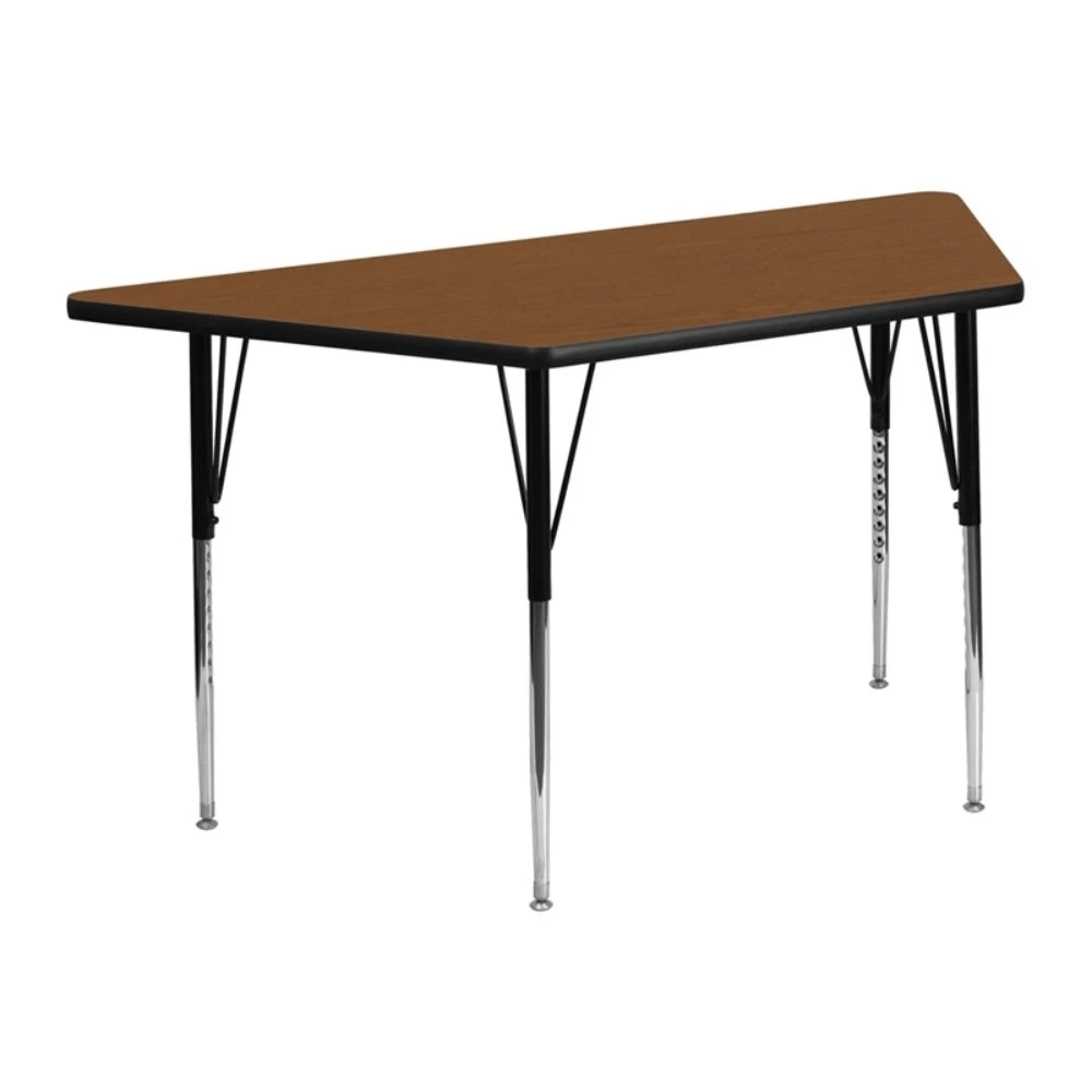 Oak Trapezoid adjustable Activity Table Oak