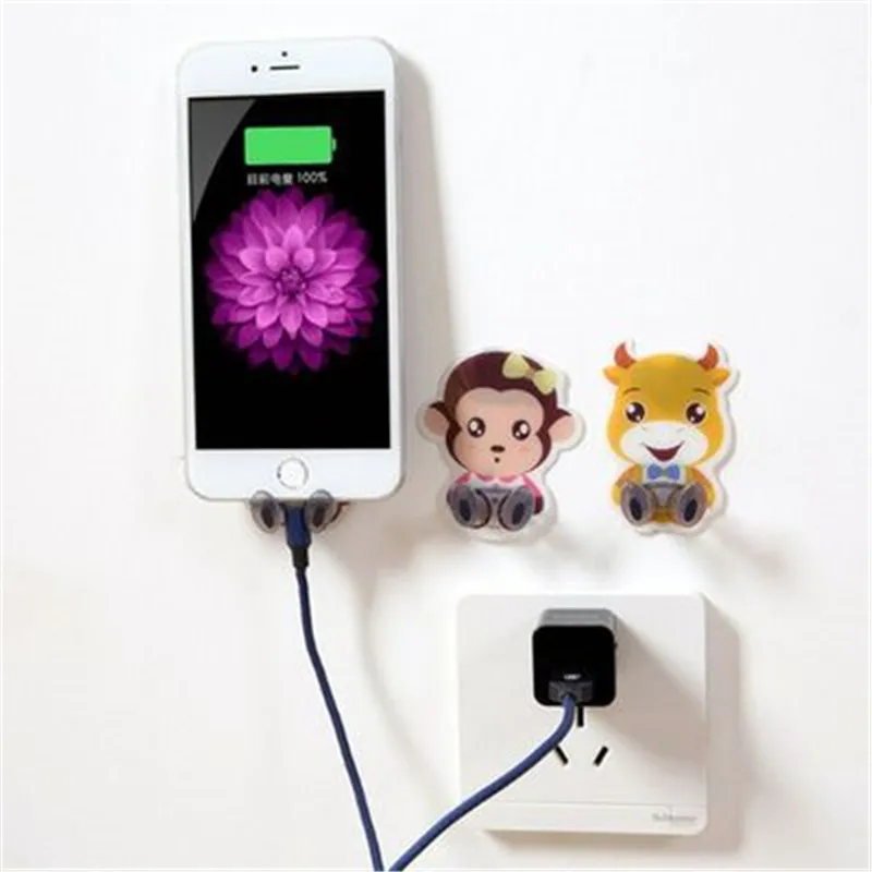 

1 Pc Cartoon Storage Rack Strong Sticker Power Plug Storage Rack Bracket Storage Box Socket Wall-mounted Hanger Hook