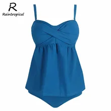 Raintropical, набор танкини размера плюс, сексуальная женская одежда для плавания, женский купальник, Одноцветный летний купальник, пляжная одежда, купальные костюмы