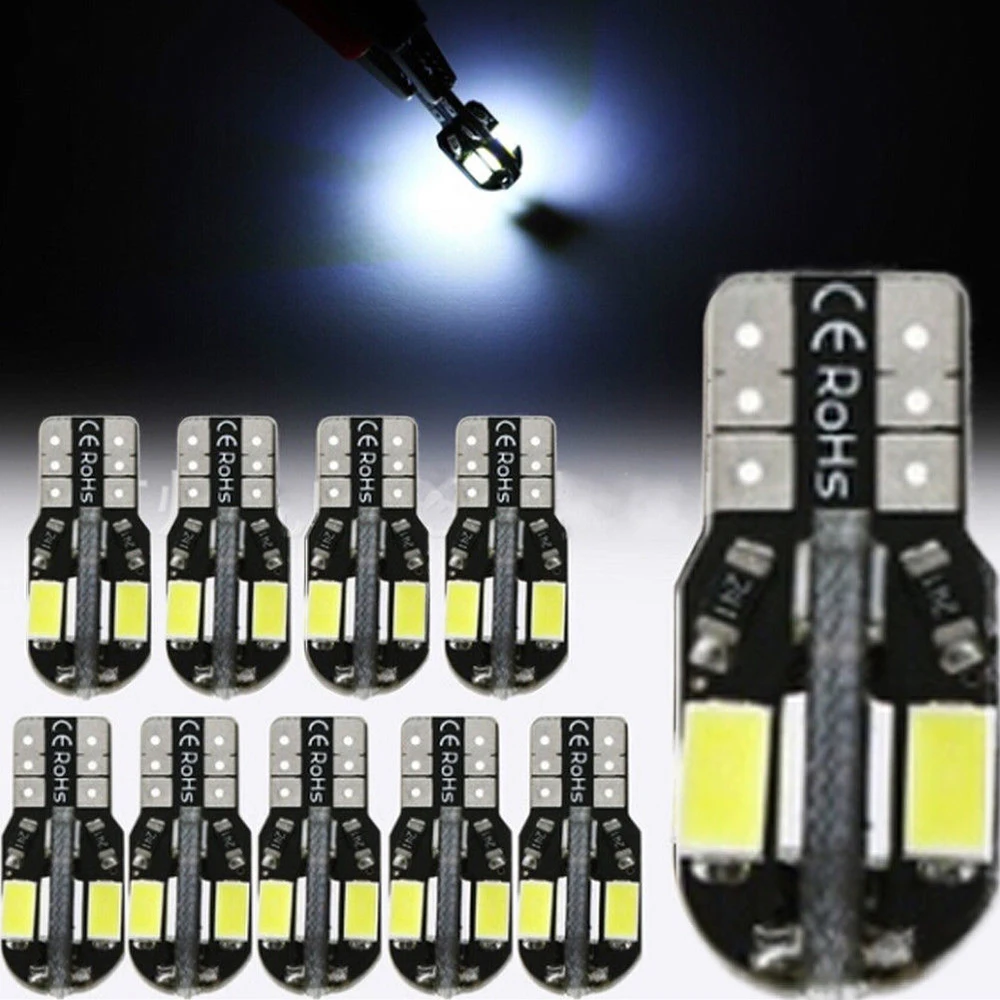 10 x Canbus T10 194 168 W5W 5630 8 LED SMD Белая Автомобильная боковая клиновидная лампа|Абажуры| |