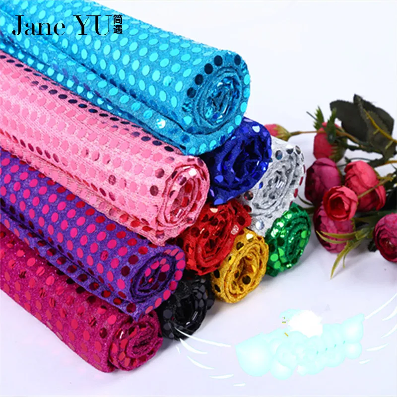 

JaneYU Sequins Stage Performance Clothing Paillette Fabric Cloth Wedding Dress Decoration Lace Fabric