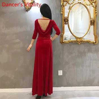 

Belly Dance Autumn and Winter New Suit Practice Dress Stage Dress Retro Velvet Dress Sexy Half Sleeves Skirt S,M,L