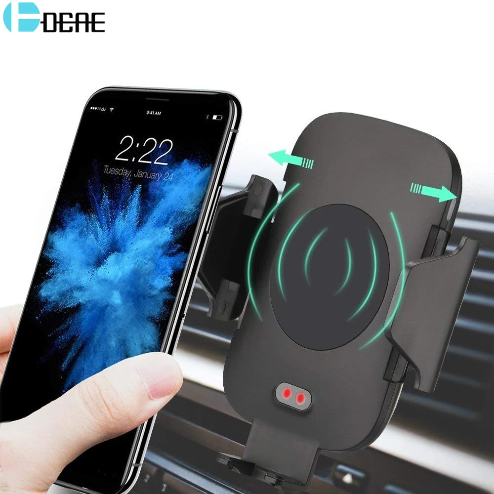 DCAE 10W Qi Wireless Car Charger For iPhone X XS Max XR 8 Plus Samsung S9 S8 Infrared induct Fast Wireless Charging Holder