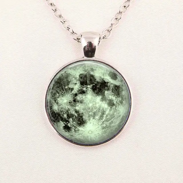 8 Different Blue Mint Green Moon Necklace Full Moon Jewelry Moon Pendant Lunar Space Moon Moon Jewelry Moon Pendantfull Moon Aliexpress