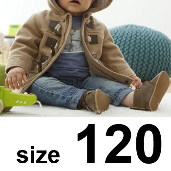 Детская утепленная верхняя одежда куртка для мальчиков зимняя модная верхняя одежда с роговыми пуговицами для мальчиков детская верхняя одежда розничная - Цвет: Brown size 120