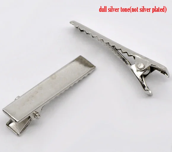

DoreenBeads 50 dull silver color Prong Barrettes Hair Clips 3.2x0.7cm (B11521)