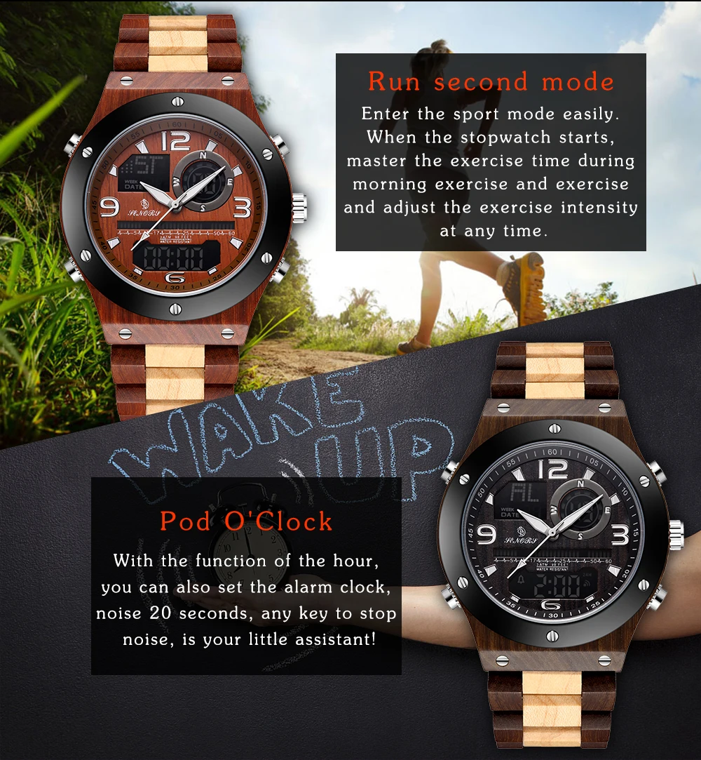 Модные сандаловое дерево мужские деревянные часы Топ люксовый бренд водонепроницаемые спортивные часы наручные часы хронограф кварцевые
