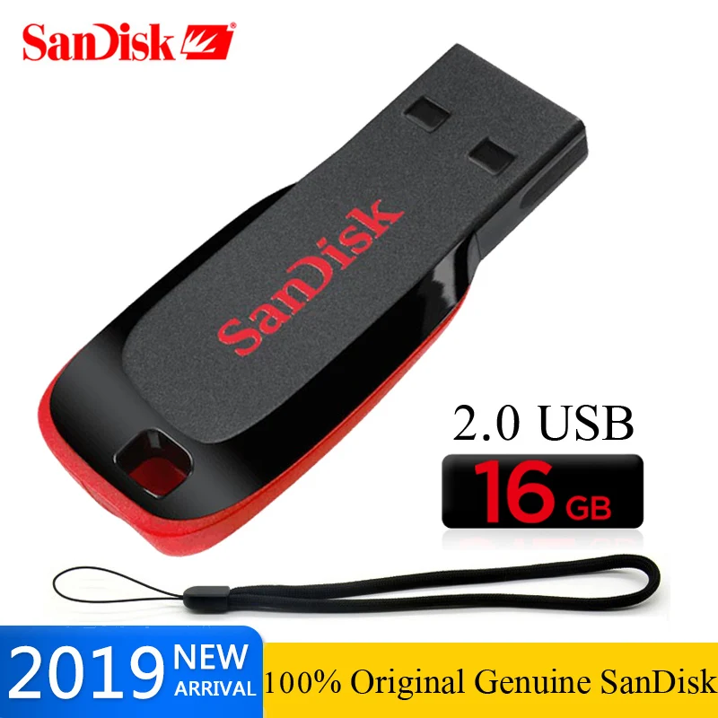 Sandisk мини USB флеш-накопитель 64 ГБ 128 ГБ USB2.0 высокоскоростной мини-накопитель 16 Гб карта памяти Флешка 8 ГБ для ПК/ноутбуков
