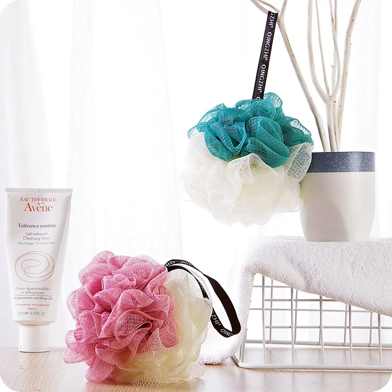 Loofah Bath Sponge Mesh Shower Wash Ball Bath Soap Pouf Bathroom