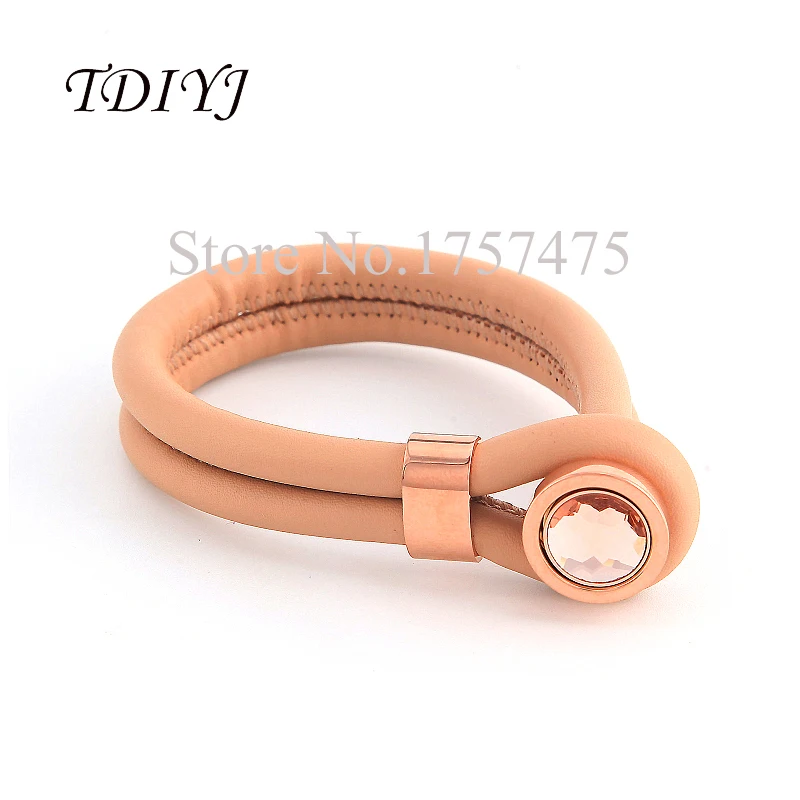 TDIYJ European Gold Genuine Leather Bracelets with Adjustable Champagne Dome Beads like My Coin for Women 2pcs/lot | Украшения и