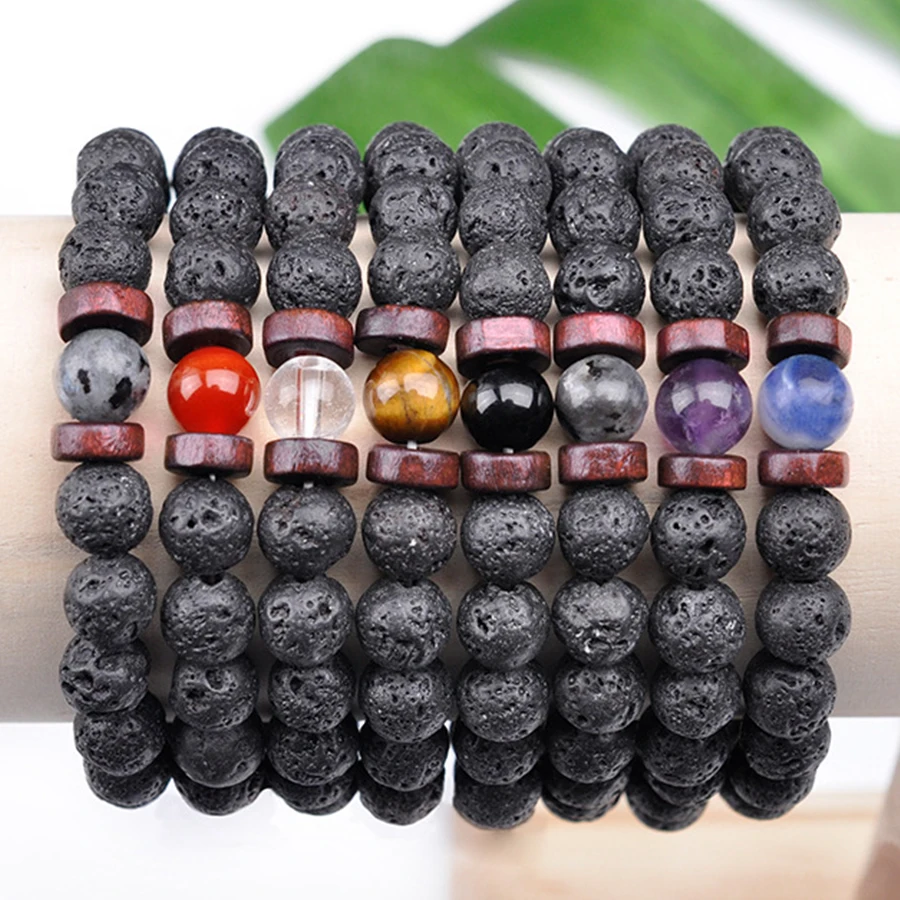 

Trendy Chakra Lava Stone Bracelet Women Men Handmade Charm Beaded Yoga Energy Balance Bracelets Friendship Pulsera Gift